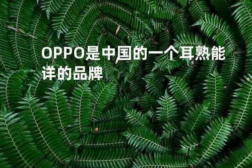 OPPO是中国的一个耳熟能详的品牌